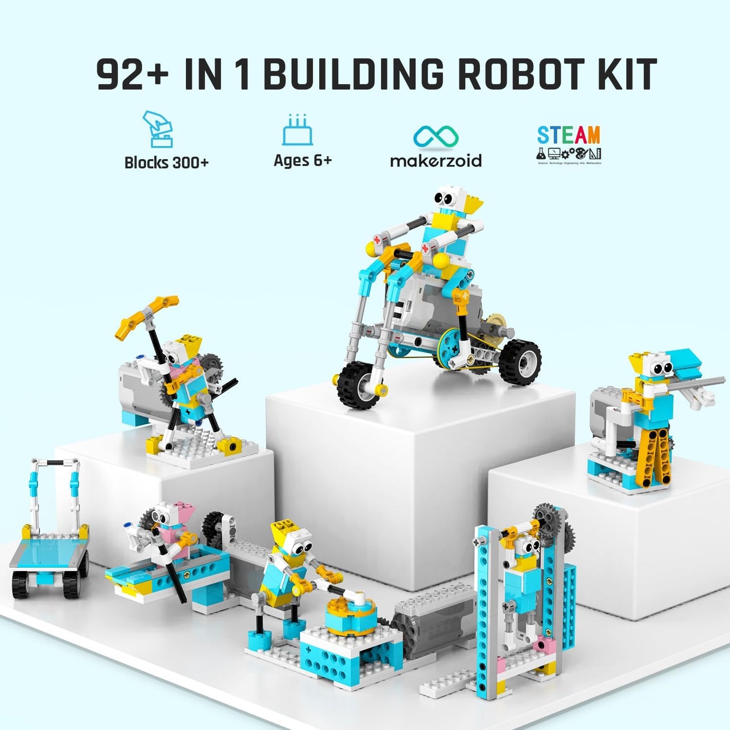 Smart Robot,72-in-1 STEM Educational Toy, Electronic Building Robots Toy, Robotics Learning Kit, Logical Training Kit, DIY Robot Building Set for Kids Ages 6+