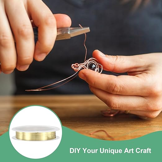 0.2 mm/32 Gauge Copper Wire for Jewelry Making, 82FT Copper Beading Craft Wire for Jewelry/Weaving/DIY Crafting/Planting, Color-Retaining [25M, Light Golden]