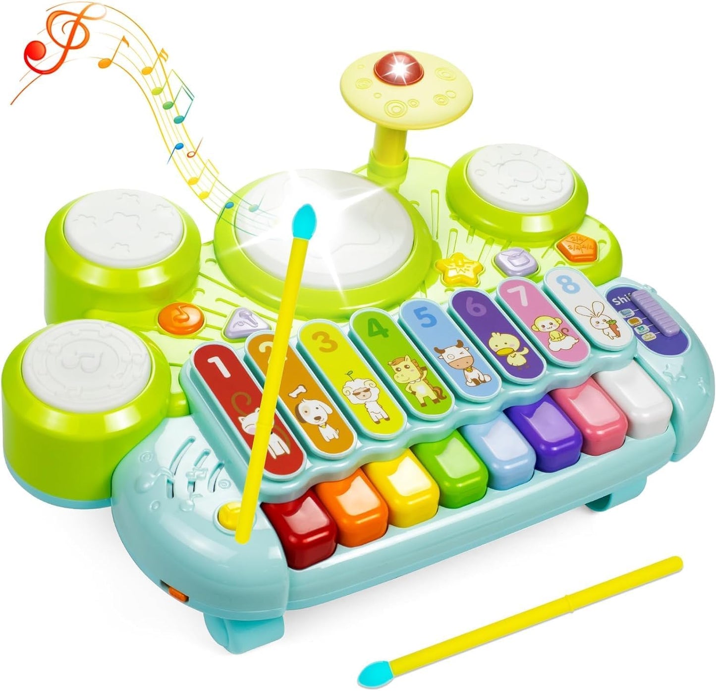 Marstone Toys for 1 Year Old Boy and Girl Gifts: Baby Musical Toys for Toddler 1-3, Piano Drum Set for Baby 6-12, 12-18 Months, Educational Learning Birthday Gift for Kids Age 0-2