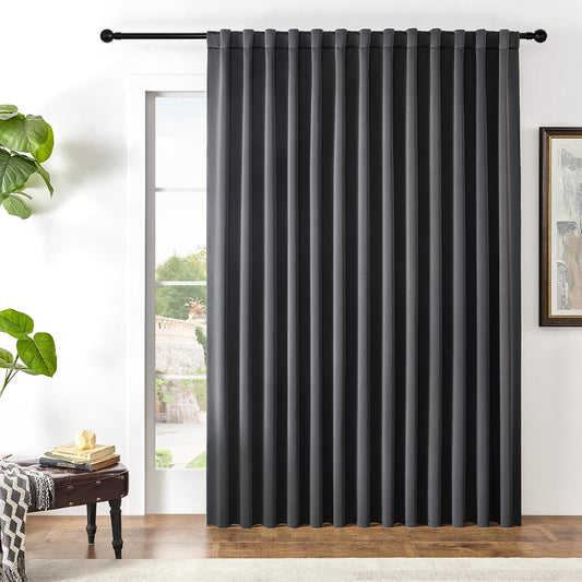 Joydeco Custom Blackout Curtains for Bedroom, 1 Panel Room Darkening Curtains & Drapes for Living Room Window Rod Pocket Back Tab (Custom Size,Dark Grey)