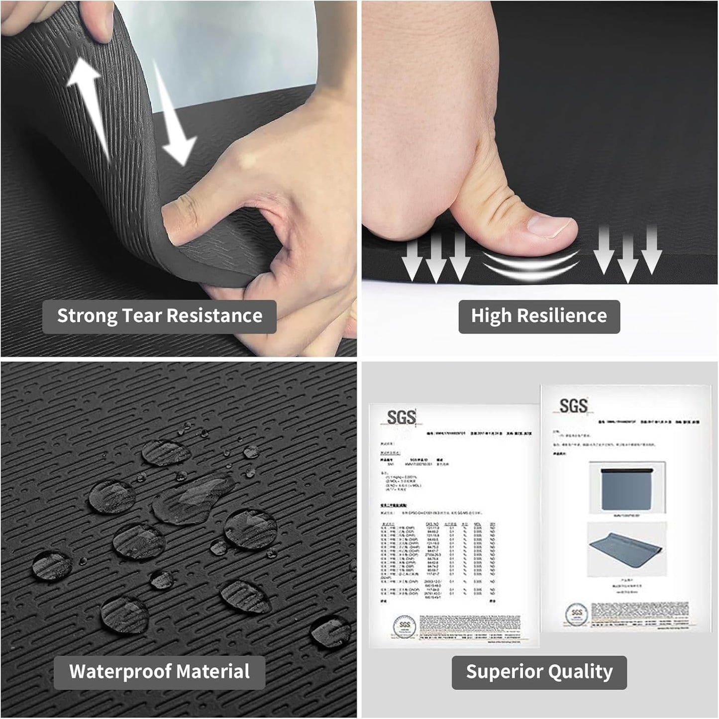 Hatha Yoga Extra Long TPE Yoga Mat 79" x 40” x 1/2" Thick Non-slip Exercise Mat for Home Gym Use, Yoga, Pilates, Fitness & Workouts