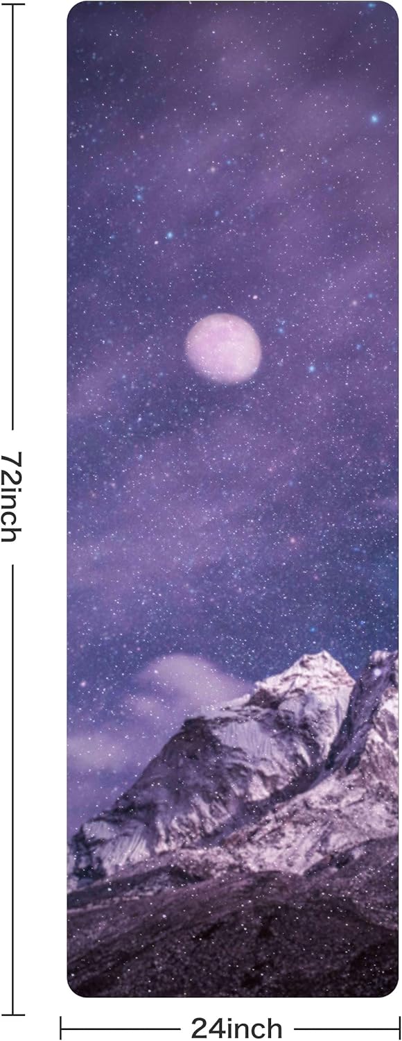 Non Slip Yoga Mat TPE Workout Mat for Men Women, Thick Workout Mat with Carrying Strap, Fitness Mats for Exercise, Yoga, Fitness, Pilates, Floor Workouts (72" x 24" x 6mm)