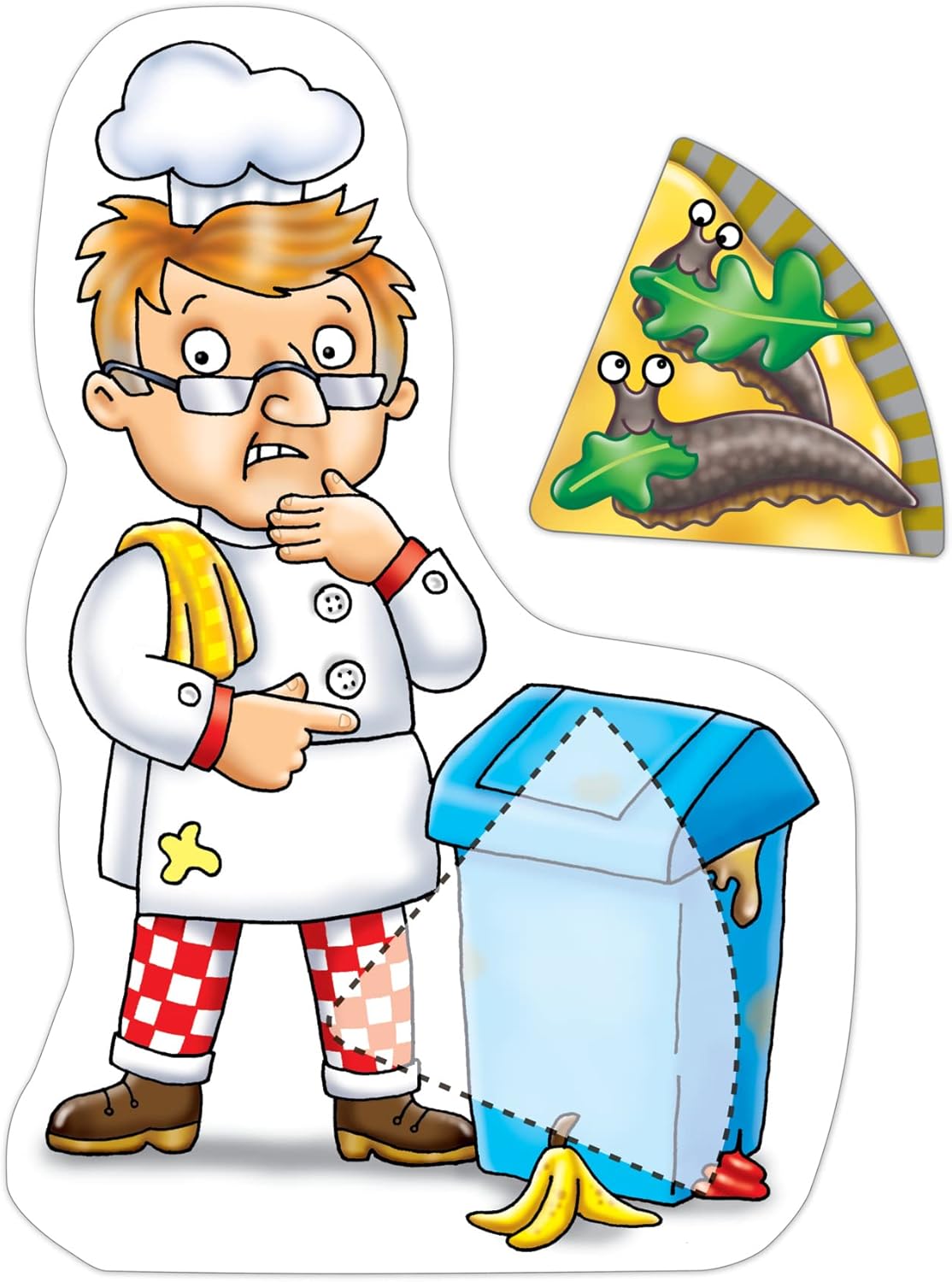 ORCHARD TOYS Moose Games, Pizza! Game. Match Colors and Shapes to Make a Perfect Pizza. for Ages 3-7 and 2-4 Players