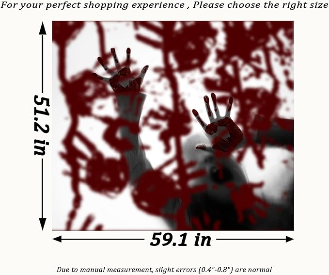 QGHOT Halloween Tapestry Wall Hanging, Scary Bloody Backdrop Horror Tapestry Blood Splatter Halloween Background Party Decorations for Bedroom College Dorm Wall Decor (59.1"x51.2")