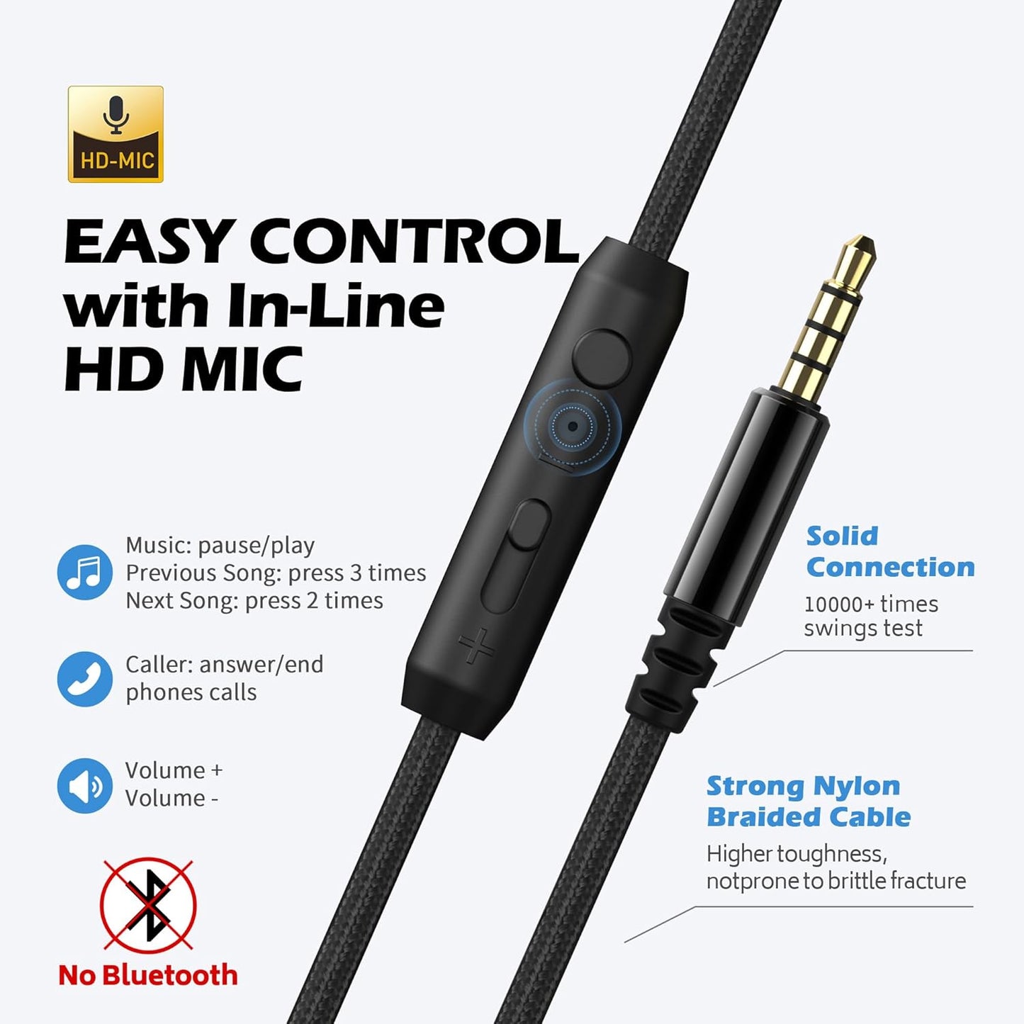 AILIHEN C8 Headphones Wired, On-Ear Kids Headphones with Microphone and Volume Control Foldable Corded Stereo 3.5mm Headset for School Teens Smartphones Chromebook Laptop Tablets Travel (Black Blue)