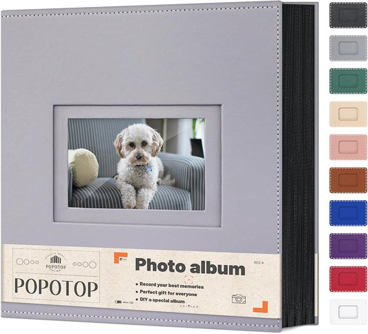 Popotop Photo Album 4x6 800 Pockets with Leather Hardcover Cover, Large Photo Album Binder Book with 80Pcs Pages for Family Travel Wedding Baby Gifts