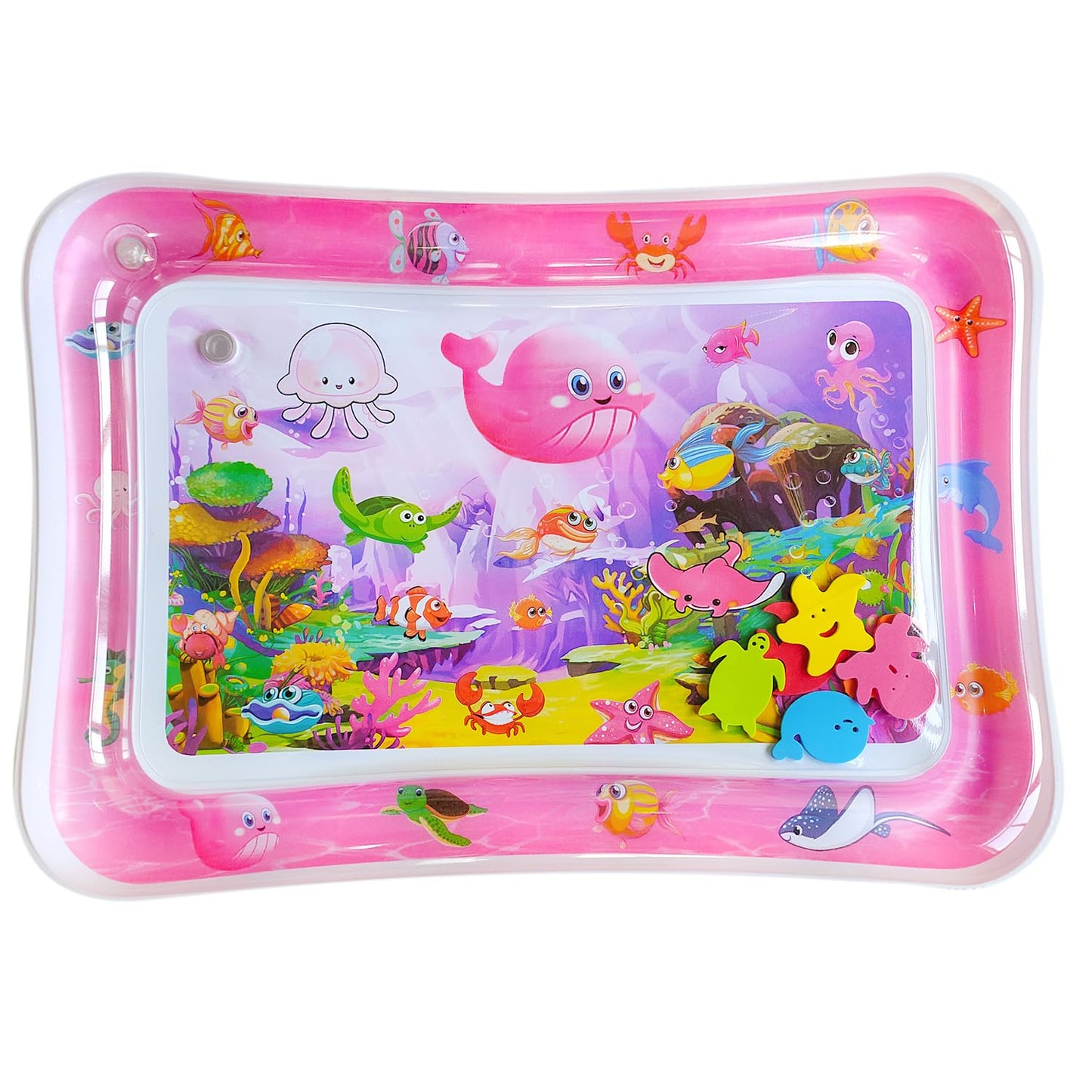 ZHUYNXIR Tummy time Water Play mat, Baby Water Play Mat for Kids and Toddlers Baby Toys for 3 to 24 Months, Strengthen Your Baby's Muscles, Pink 27.5x20 in.