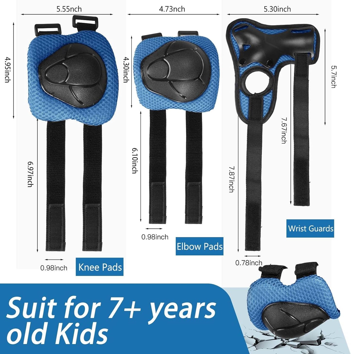 Kids Bike Helmet Set Adjustable Helmet for Ages 3-15 Kids Toddler Boys Girls Youth, Multi-Sport Bicycle Skateboarding Football Rollerskating Scooter Rollerblade Balance Bike Helmets