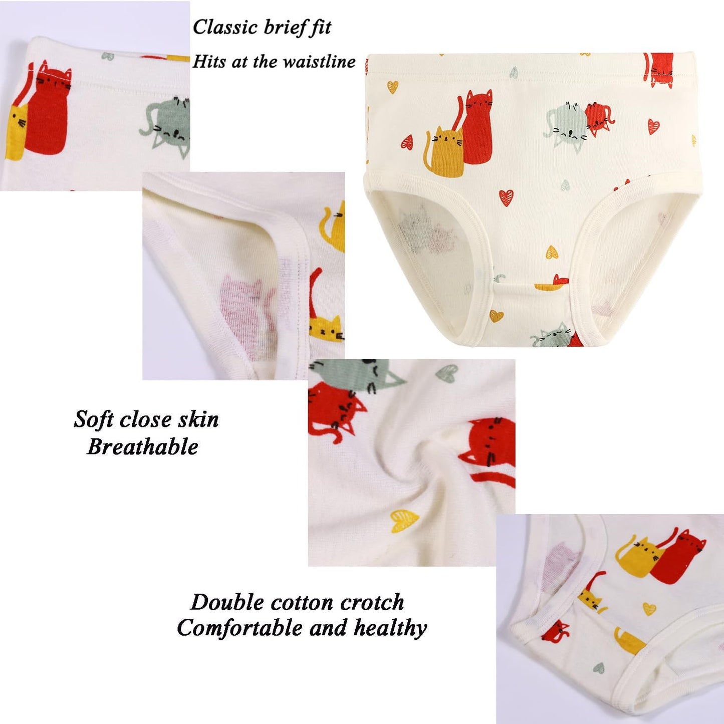 Hahan Girls Soft Panties Toddler Girls Cotton Underwear Kids Briefs