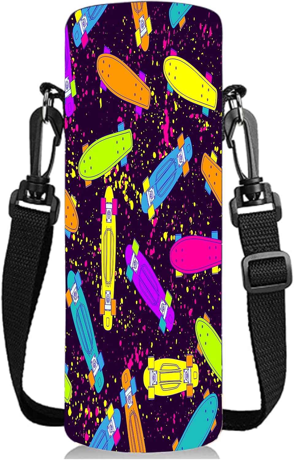 Neoprene Water Bottle Carrier Bag with Adjustable Shoulder Strap for Men Women Walking Hiking,Portable Insulated Holder Case for Stainless Steel/Glass/Plastic Bottles