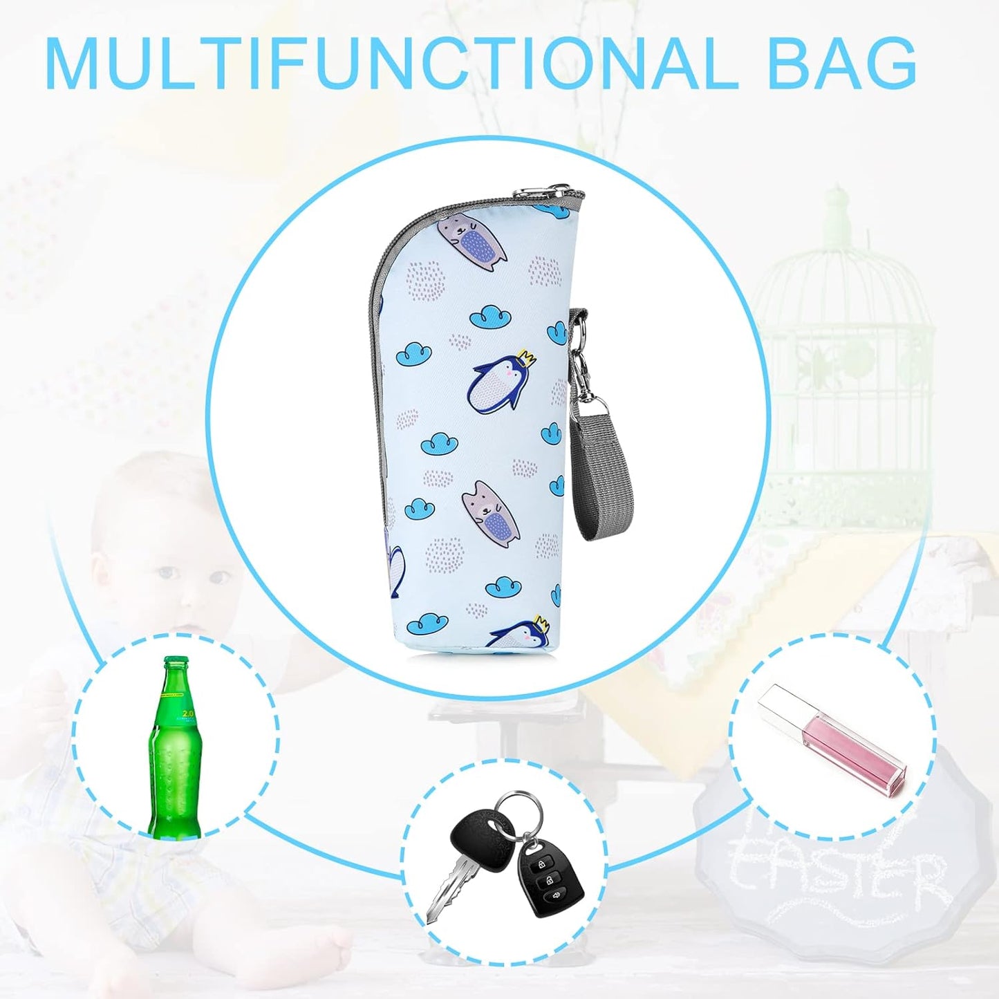 Accmor Baby Bottle Cooler Tote Bags, Insulated Breastmilk Cooler Bag, Nursing Bottle Cooler Warmer Bag for Nursing Mom Daycare Travel