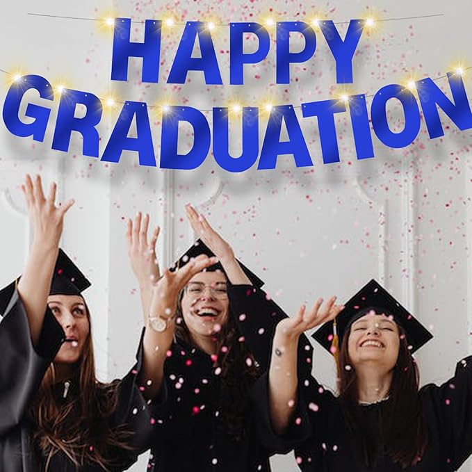 167Pcs DIY Glitter Customizable Banner Kit Happy Birthday Letter Hanukkah Custom Banners Happy New Year Personalized Banner for Christmas Baby Shower Birthday Party Decoration (Shiny Sapphire blue)