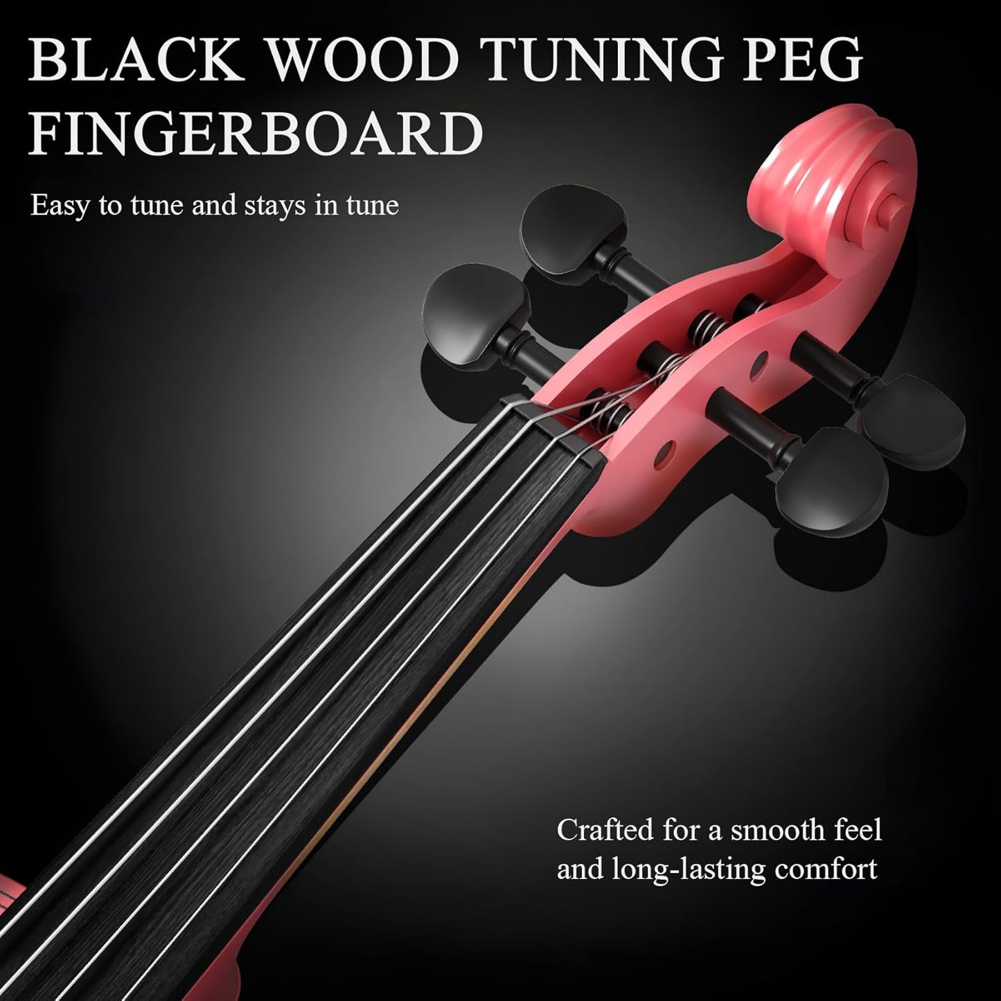 1/8 Violin Kit, Beginner Violin for Kids, Students, Complete Kids Violins Set with Case, Bow, Rosin, Ideal for Kids Violins Beginner Ages 4-5, Pink