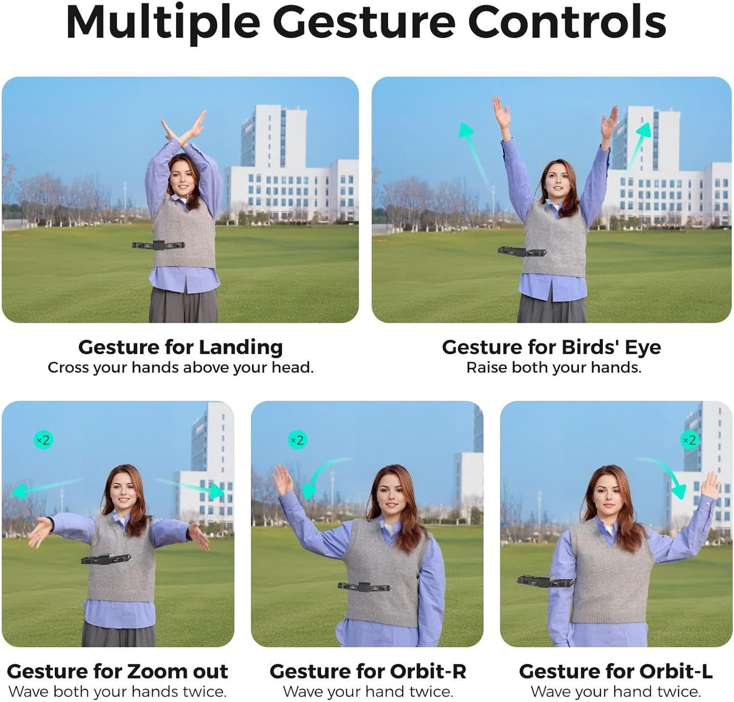 X1 Drone with Camera, Self-Flying Camera Drone with Follow Me Mode, Foldable Mini Drone with HDR Video Capture, Palm Takeoff, Intelligent Flight Paths, Hands-Free Control Black (Combo Plus)