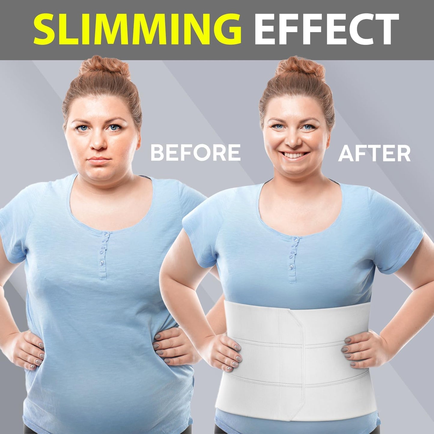 Abdominal Binder for Post Surgery Recovery, 9" 3 Panel Postpartum Belly, Compression Wrap Support Belt for Hernia, C-Section