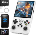 R36MAX Retro Handheld Game Console, 4.0 Inch 720x720 IPS Screen, Built-in 22,000+ Classic Game, Portable Hand Held Open Source Linux System, 4000mAh Battery Retro Gaming Console (White 128GB)