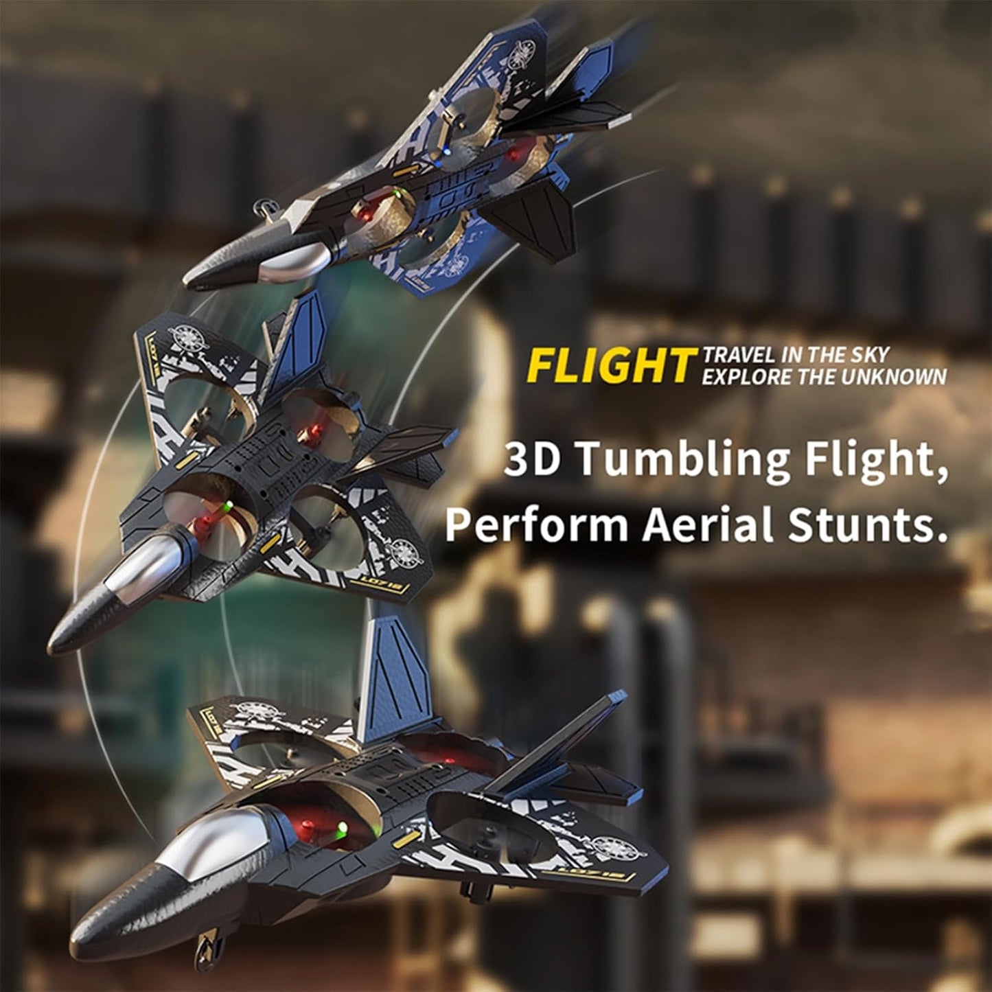 RC Fighter Airplane RC Helicopter Quadcopter,Mini Drone Remote Control Jet Plan,Stuntwith 360° Flip,Easy to Fly RC Plane Beginner Toy for Boys Girl Adult Kids (Grey Gold)