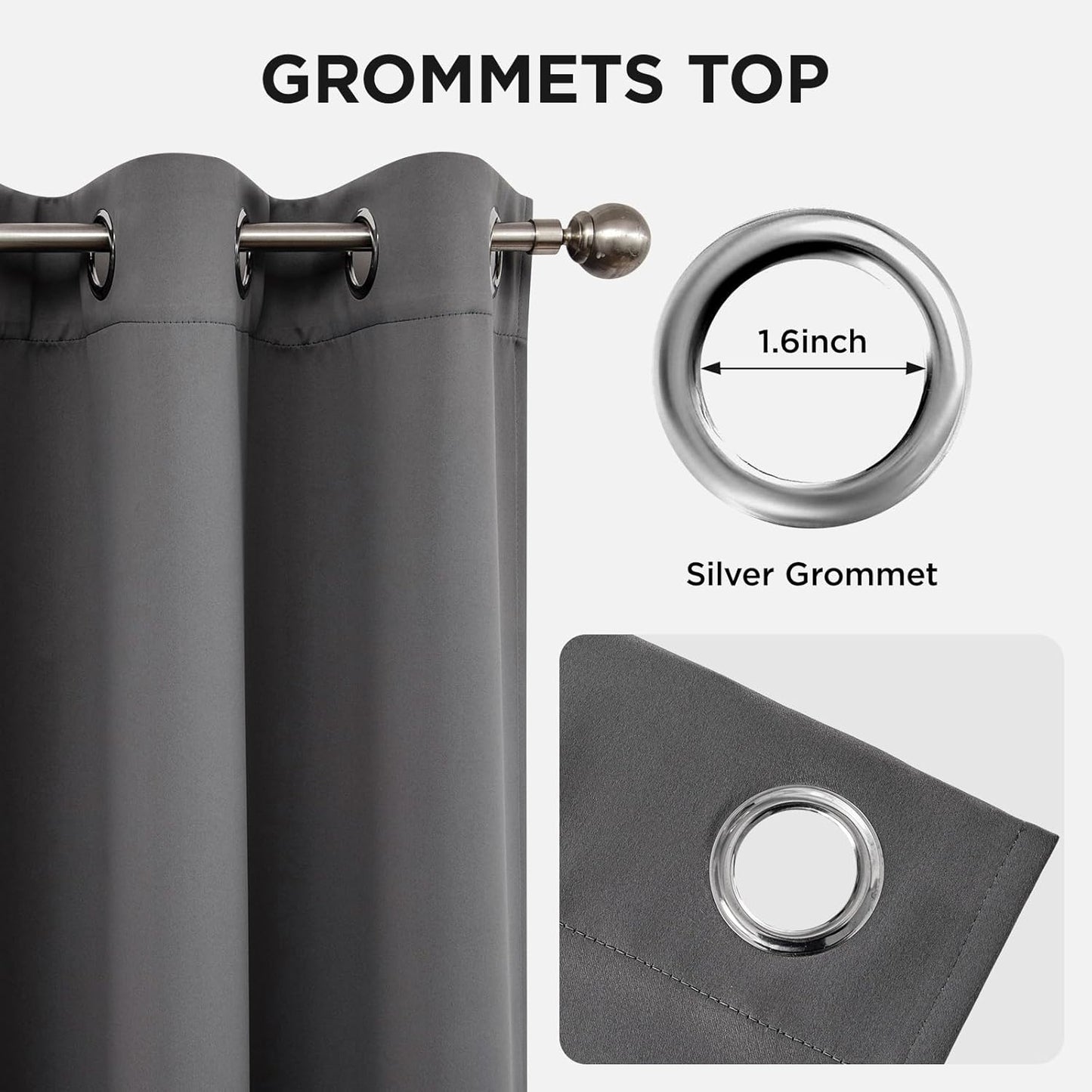 Joydeco Blackout Curtains 120 Inch Length 2 Panels Set, Thermal Insulated Long Curtains& Drapes 2 Burg, Christmas Drapes for Living Room Bedroom Window