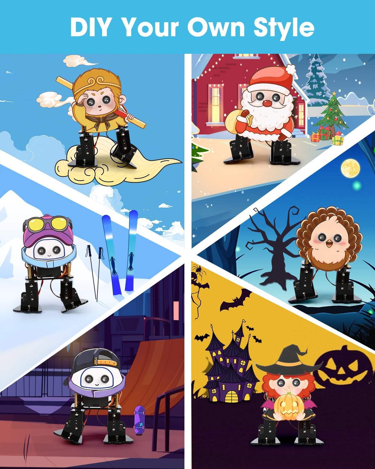 Biped Robot Kit STEM Toys Science Kit for Kids, Bionic Bipedal Robotics Programmable Coding Crafts Set for Arduino ESP32, Birthday Gift for Age 8-12 Boys Girls Teens