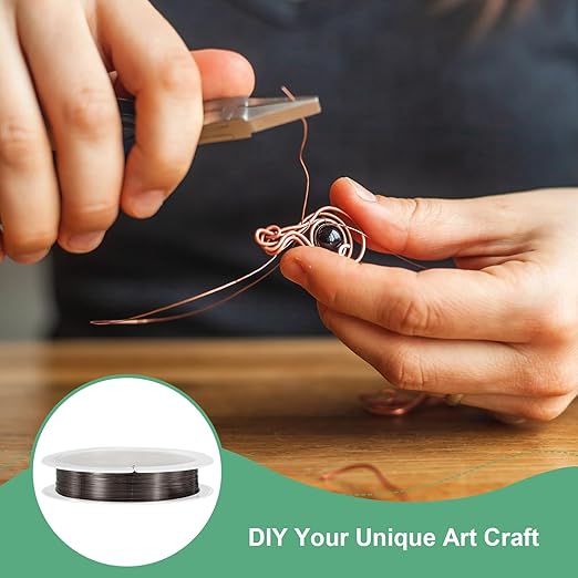 0.2 mm/32 Gauge Copper Wire for Jewelry Making, 82FT Copper Beading Craft Wire for Jewelry/Weaving/DIY Crafting/Planting, Color-Retaining [25M, Metallic Black]