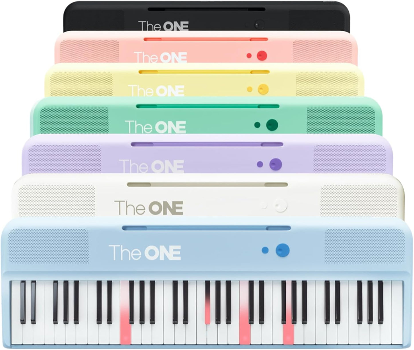 The ONE Smart Keyboard COLOR 61 Keys Piano Keyboard, Music Keyboard with 256 Timbres, 64 Polyphony, 2 Speakers, Built-in LED Lights and Free Apps (Blue)
