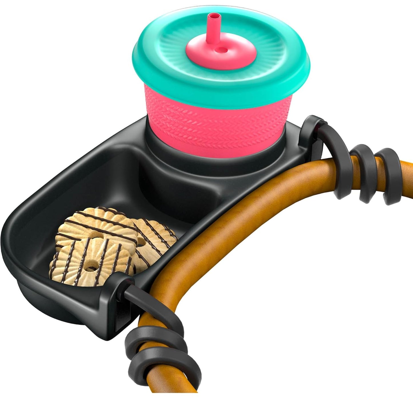 Swanoo Universal Stroller Snack Tray | Compatible with Nuna | Stroller Cup Holder | Silicone Arms Grip Bumper Bar | Stroller Tray Attachment with Cups Holder for Baby Toddler | Stroller Accessories