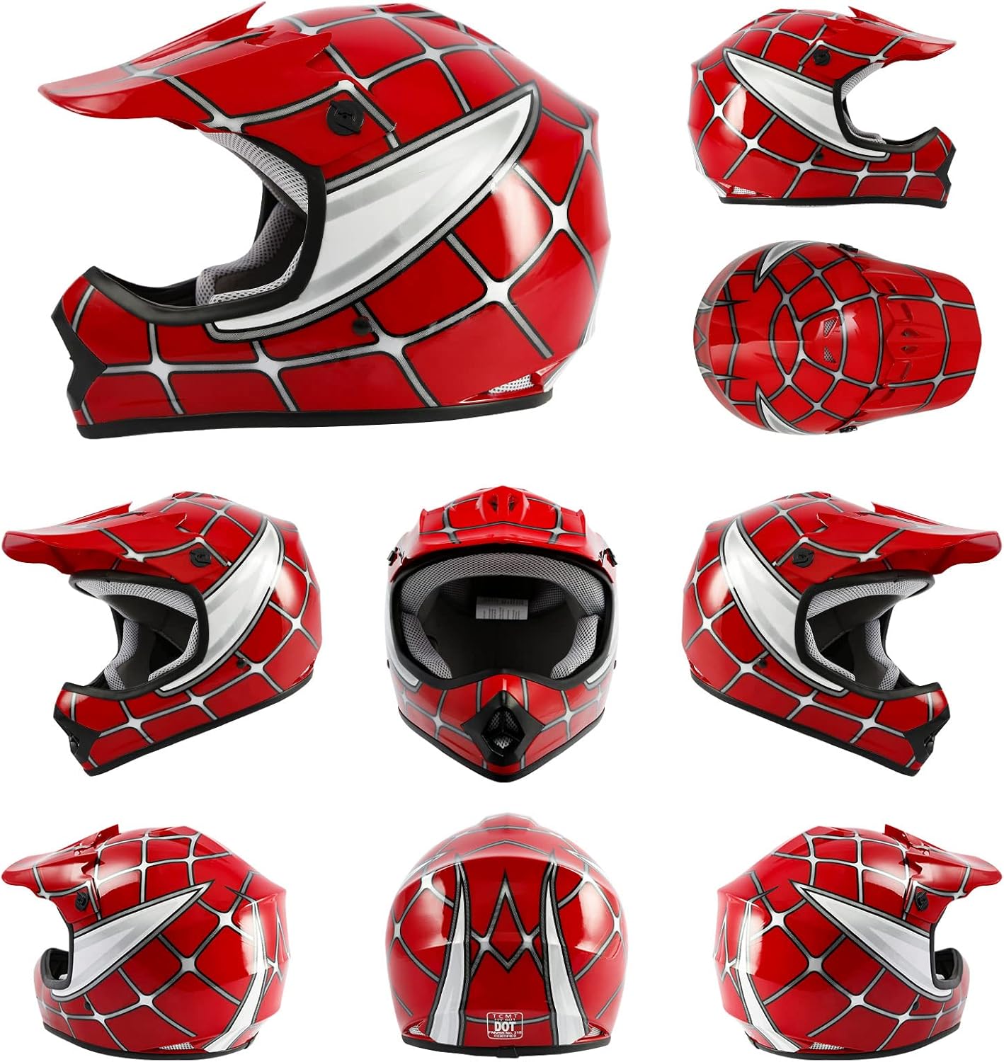 TCMT Dot Youth & Kids Motorcycle Off-Road Helmet Full Face Motocross Street Dirt Bike Mountain Bike BMX MX ATV Helmet+Goggles+Gloves New