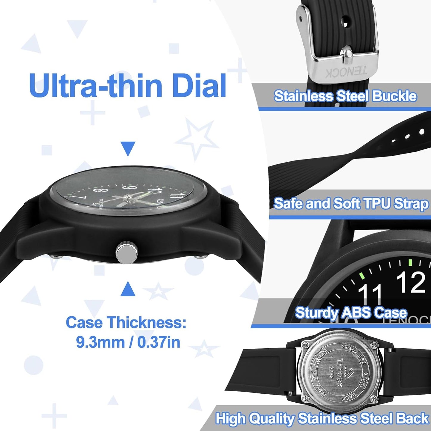 Kids Analog Watches for Girls Boys Watches with Soft Band Learning Time 50M Waterproof Children Watch Easy to Read for Ages 4-12 Kids Gift