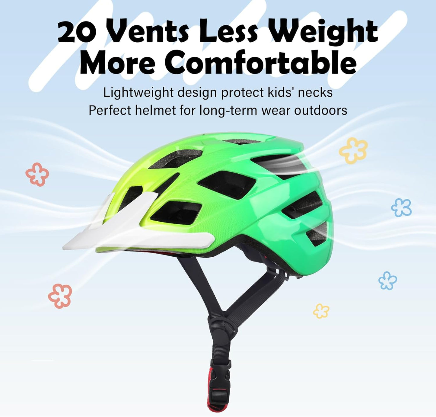 Kids Bike Helmet, 2 Size Adjustable for Youth Toddler Boys & Girls 3-5-8-10-12-14 Years, Child Helmets with Visor for Skating Cycling Scooter