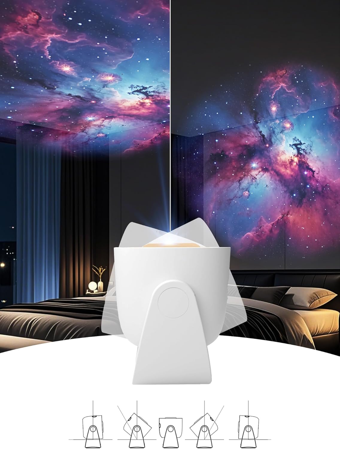Galaxy Star Projector for Bedroom, Home Planetarium Night Light Projector with Timer High-Definition Soft Light for Relax, Kids, Ceiling, Room Decoration, Gifts