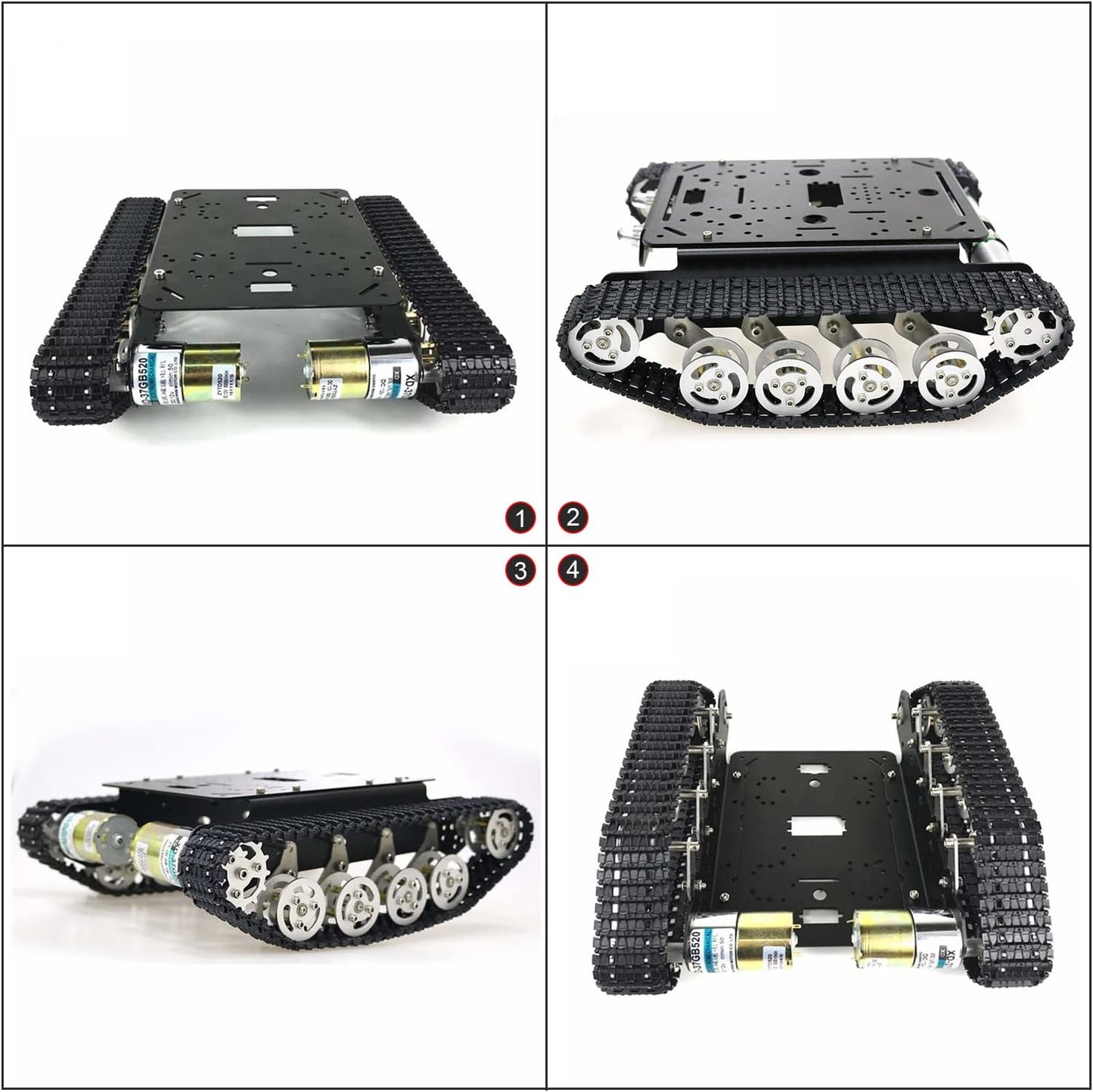 Professional Smart Shock Absorbing Robot Tank Car Chassis Kit with 2pcs DC Motors, Remote Control STEAM Robotic Platform Model for Obstacle Avoidance for Arduino Raspberry Pi DIY STM32 Microbit Python