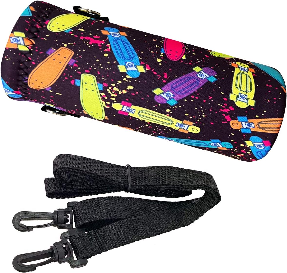 Neoprene Water Bottle Carrier Bag with Adjustable Shoulder Strap for Men Women Walking Hiking,Portable Insulated Holder Case for Stainless Steel/Glass/Plastic Bottles