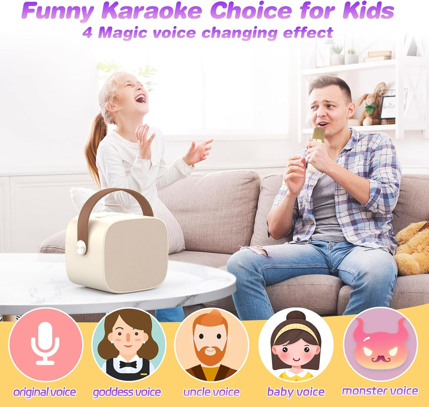 Mini Karaoke Machine,Funny Toys Christmas Birthday Gifts for Kids Age 4-12 Girls,Boys,Adults,MEGUO Karaoke Microphone Toys for 4,5,6,7,8,9,10,11,12+ Year Old Girls Boys Kids Birthday Party