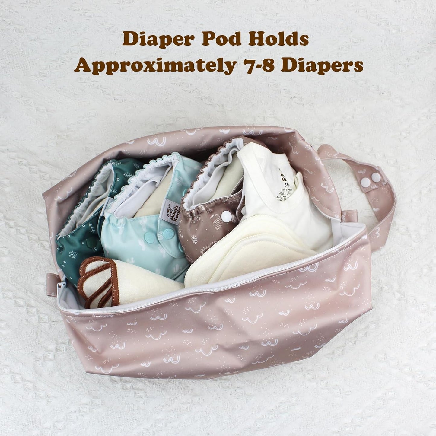 Mama Koala Waterproof Diaper Pods for Baby Items, Cloth Diapers, Swimsuits, Travel, Gym Clothes, Beach, Pump Parts, Toiletries, 2 Pack(DP-Pine Forest)