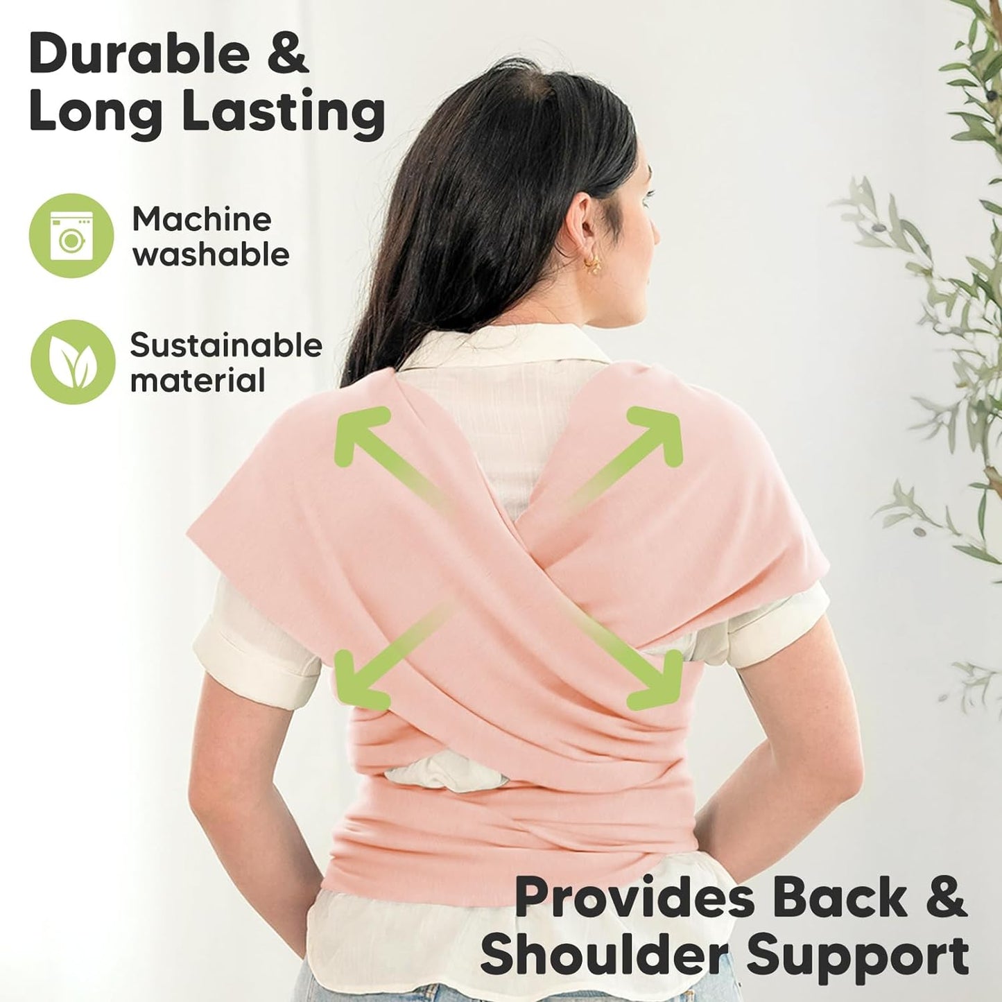 KeaBabies Baby Wrap Carrier - All in 1 Original Baby Carrier Newborn to Toddler Sling, Easy to Wear, Hands Free Bonding, Lightweight, Breathable Infant Wraps (Dusty Pink)