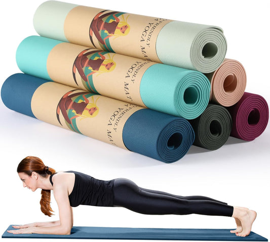 Timgle 6 Pack Yoga Mats Bulk Non Slip Exercise Yoga Mat Thick Anti Slip Tear Resistant Sports Gym for Fitness Stretching Home Workout and Studio