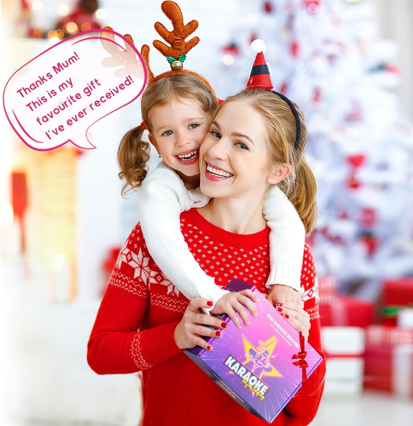 YLL Mini Karaoke Machine with 2 Wireless Microphones for Kids Adults, Portable Bluetooth Speaker, Popular Gift for 3, 4, 5, 6, 7, 8, 9, 10, 11, 12, 13+ Years Old Teens Birthday for Boys Home(Black)