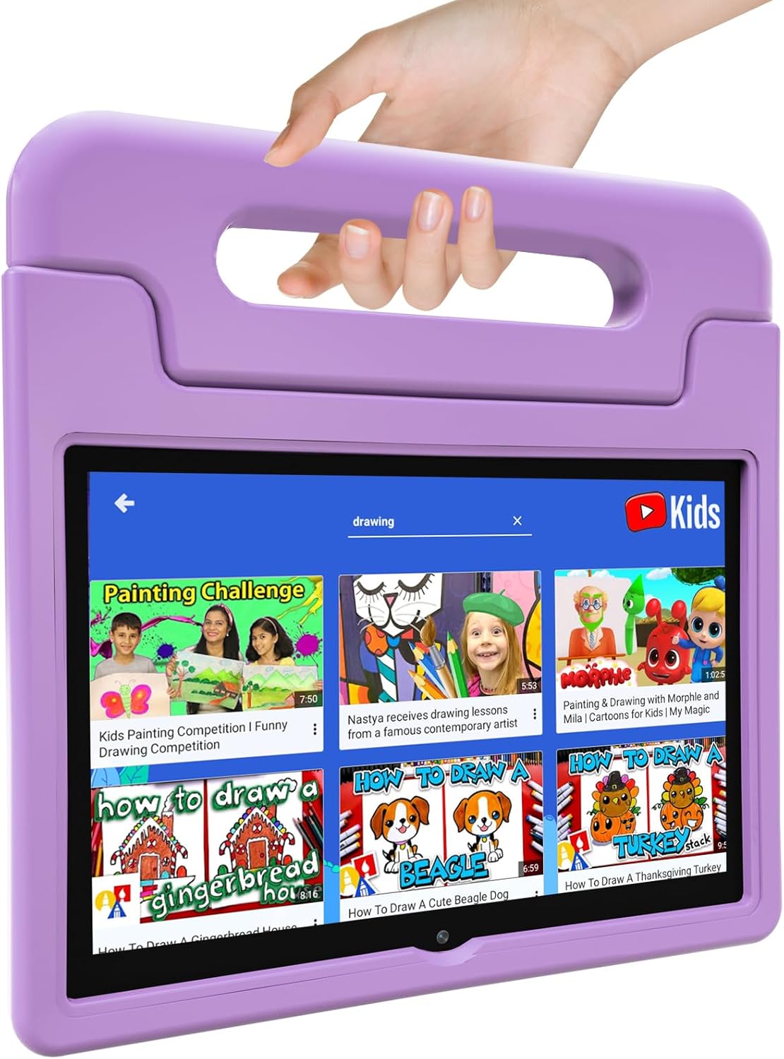 Kids Tablet, 10.1 Inch Tablet for Kids Android 14, 64GB Octa-Core, WiFi, Big Battery, Kids Space, Parental Control 1280 * 800 HD Display Children Tablets Purple