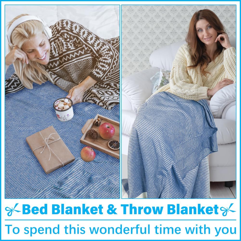 Oversized Turkish Beach Towel Blanket XXL Cotton Sandproof Towels Boho Woven Extra Large Big Sand Free Giant Throw Thick Blankets Huge Quilt XL Picnic Camping Necessities Cloud For Adult Gifts Blue