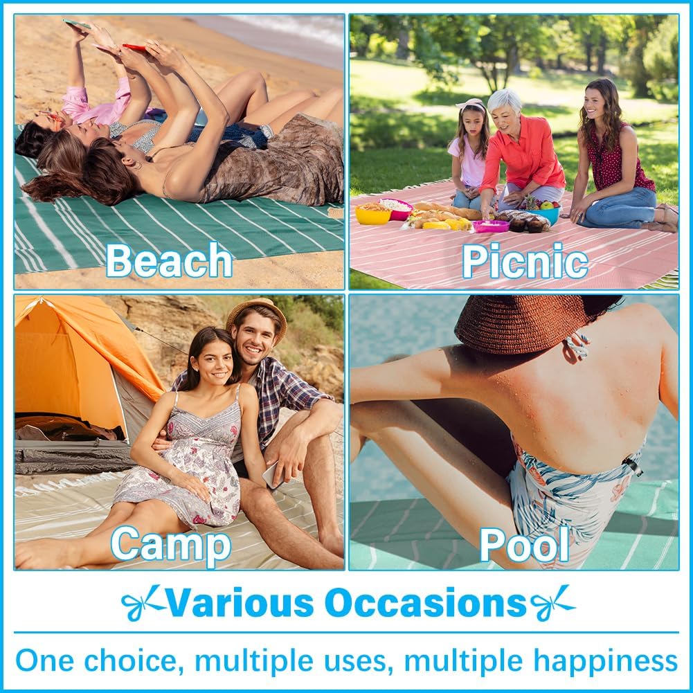 Oversized Turkish Beach Towel Blanket XXL Cotton Sandproof Towels Boho Woven Extra Large Big Sand Free Giant Throw Thick Blankets Huge Quilt XL Picnic Camping Necessities Cloud For Adult Gifts Black