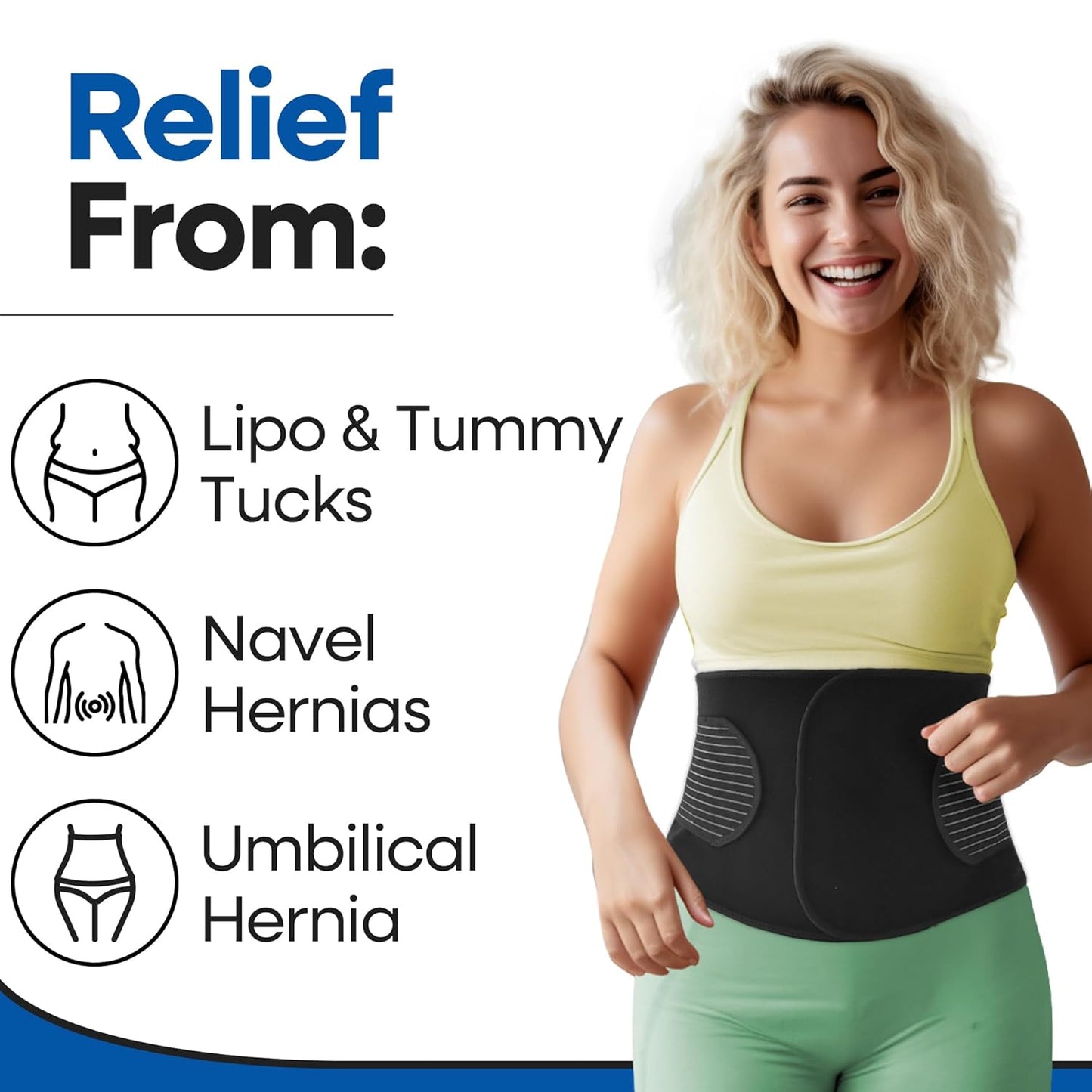 Plus Size Hernia Belt for Men & Women | Post Surgery Abdominal Binder Postpartum Belly Band Belly Wrap | Hysterectomy, Umbilical Inguinal Hernia | Belly Binder & Tummy Tuck | Fajas Para Hombres (XXXL)