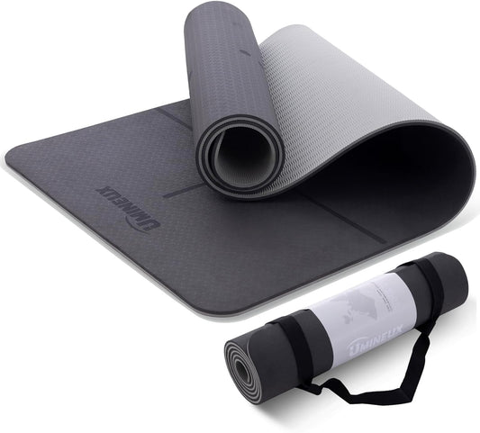 UMINEUX Yoga Mat Extra Thick 1/3'' & 2/5" Non Slip Yoga Mats for Women Eco Friendly TPE Fitness Exercise Mat with Carrying Sling & Storage Bag