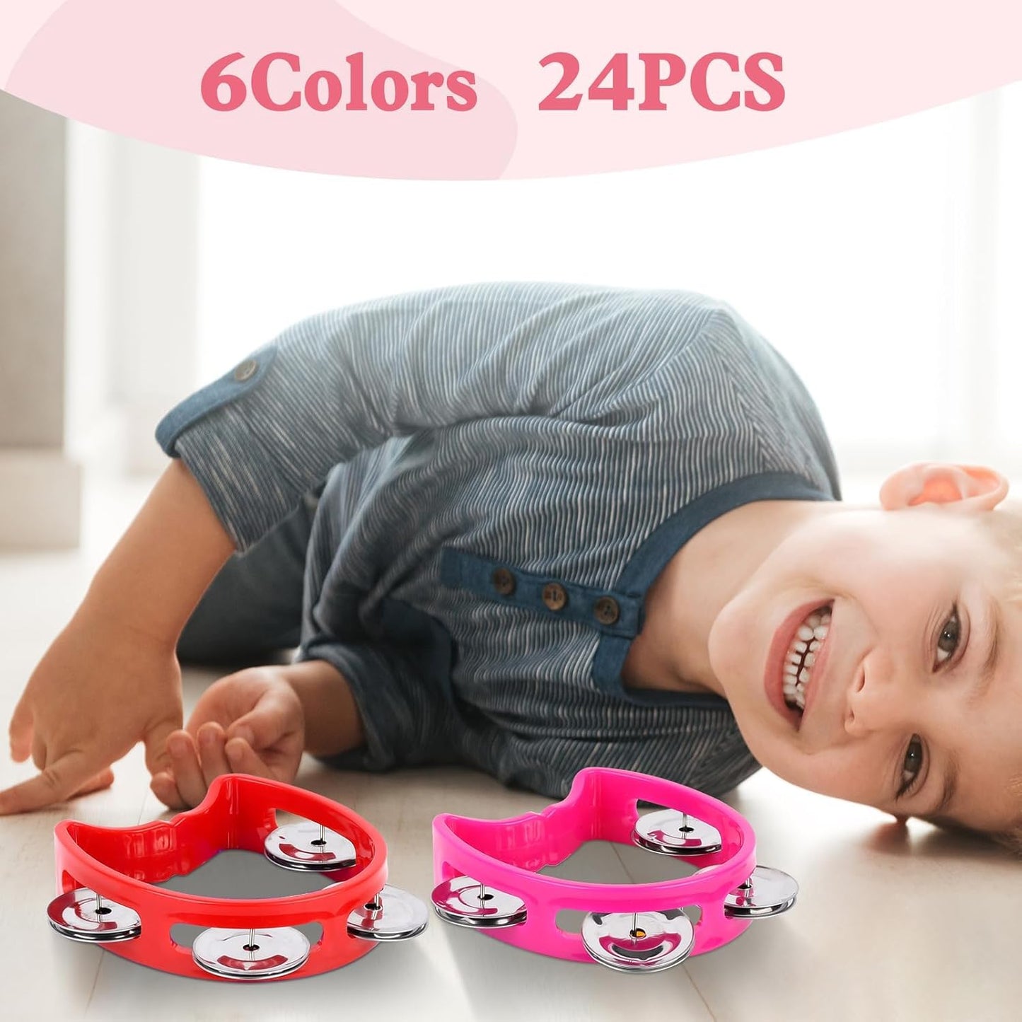 36PCS Multicolored Tambourines for Kids - 4 Bells Handheld Musical Instruments and Noise Makers Perfect for School Supplies Church Kindergarten Weddings Christmas Parties and Group Performances