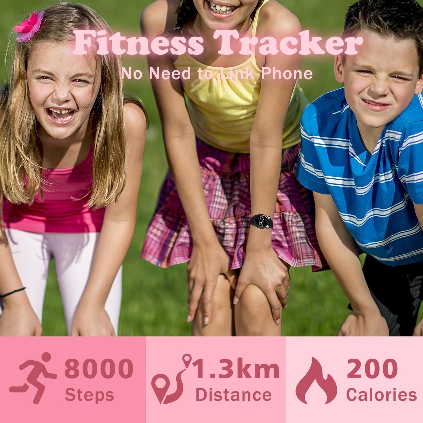 Kids Watches for Girls Boys Digital Sport Watch with Step Counter Pedometer Vibration Alarm Clock, No App Waterproof Fitness Tracker Kids Watch Boys Girls Teens Students Ages 5-16