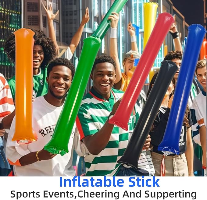 40pcs Round headTeam Spirit Boom Sticks Thunder Sticks Cheering Sticks Team Spirit Plastic Cheerleading Spirit Stick Clapper Inflatable Noise Maker Sports Supply (Red)