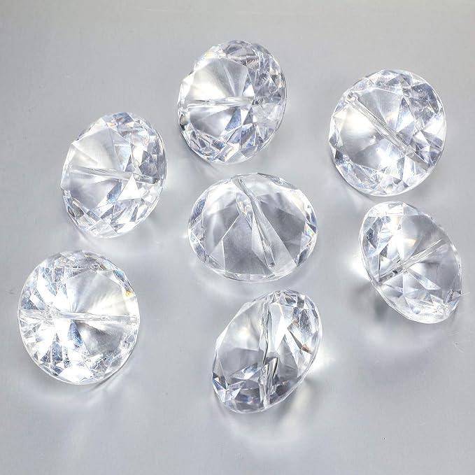 Boao 24 Pack Diamond Place Card Holders Acrylic Table Number Holder Card Stands Crystal Diamond Party Decorations Favor for Weddings Home Table(Clear)