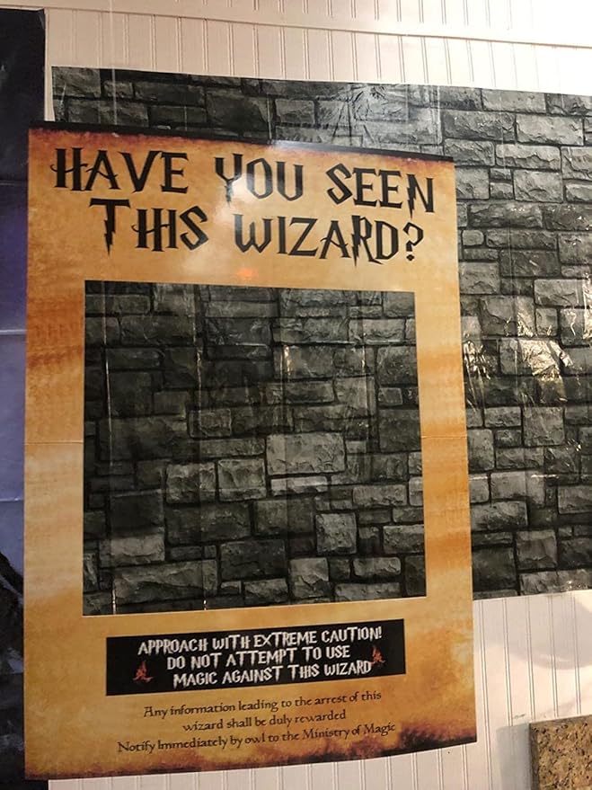 LaVenty Have You Seen This Wizard Photo Booth Prop Wizard Inspired Photo Booth Frame Wizard Birthday Party Photo Booth Props for Wizard Theme Party Decorations