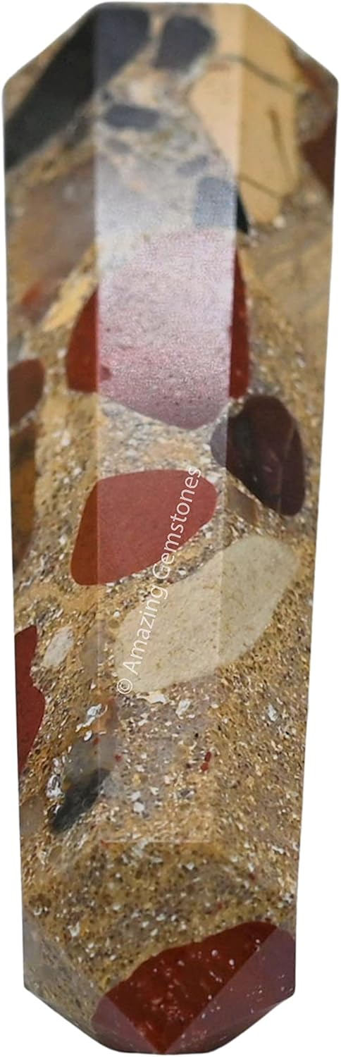 Amazing Gemstone Spotted Jasper Crystal Towers ~ Natural Healing Crystal Point Obelisk for Reiki Healing and Crystal Grid (3- Inch)