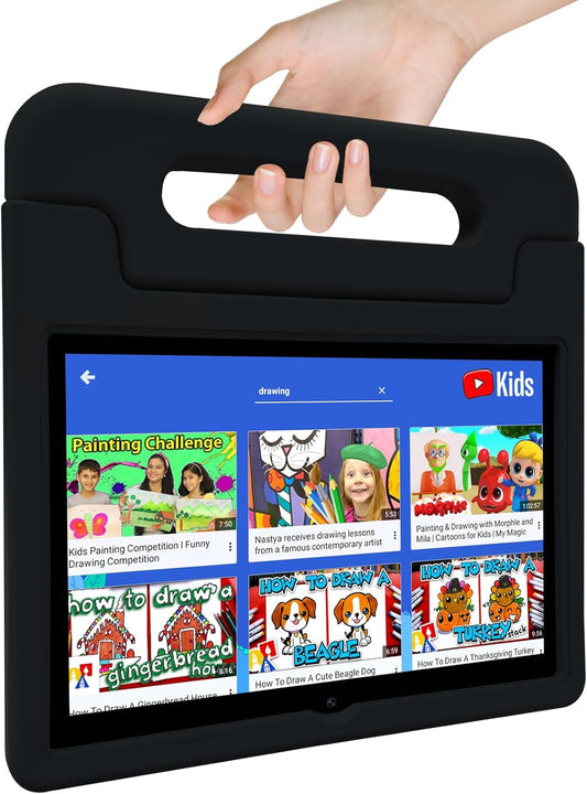 Kids Tablet, 10.1 Inch Tablet for Kids Android 14, 64GB Octa-Core, WiFi, Big Battery, Kids Space, Parental Control 1280 * 800 HD Display Children Tablets Black