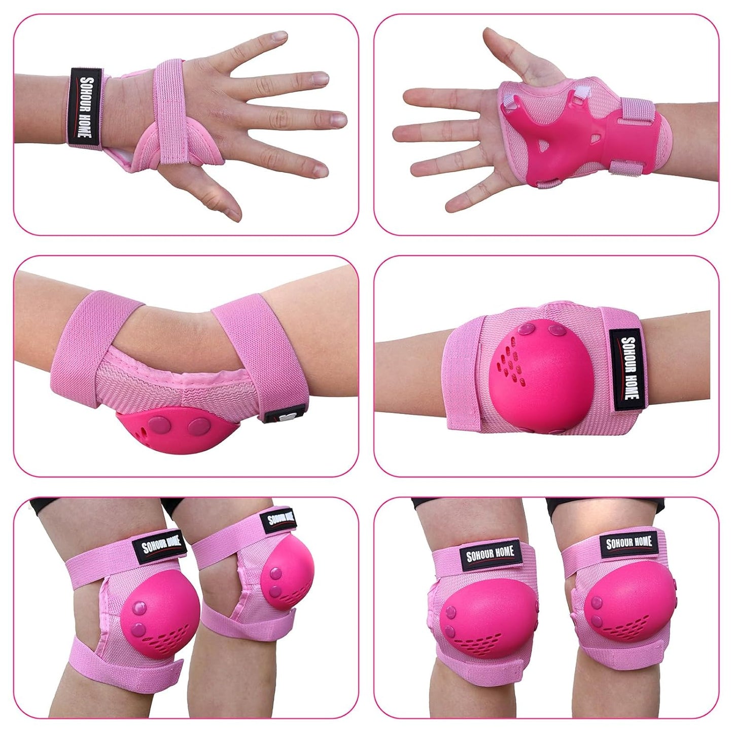 Youth/Kids Knee Pads Elbow Pads Wrist Guards Protective Gear Set for 3-15 Years Child Roller Skates, Skateboard, Cycling, Inline Skating, BMX Bike, Balance Bike, Scooter Riding and Other Outdoor Sports